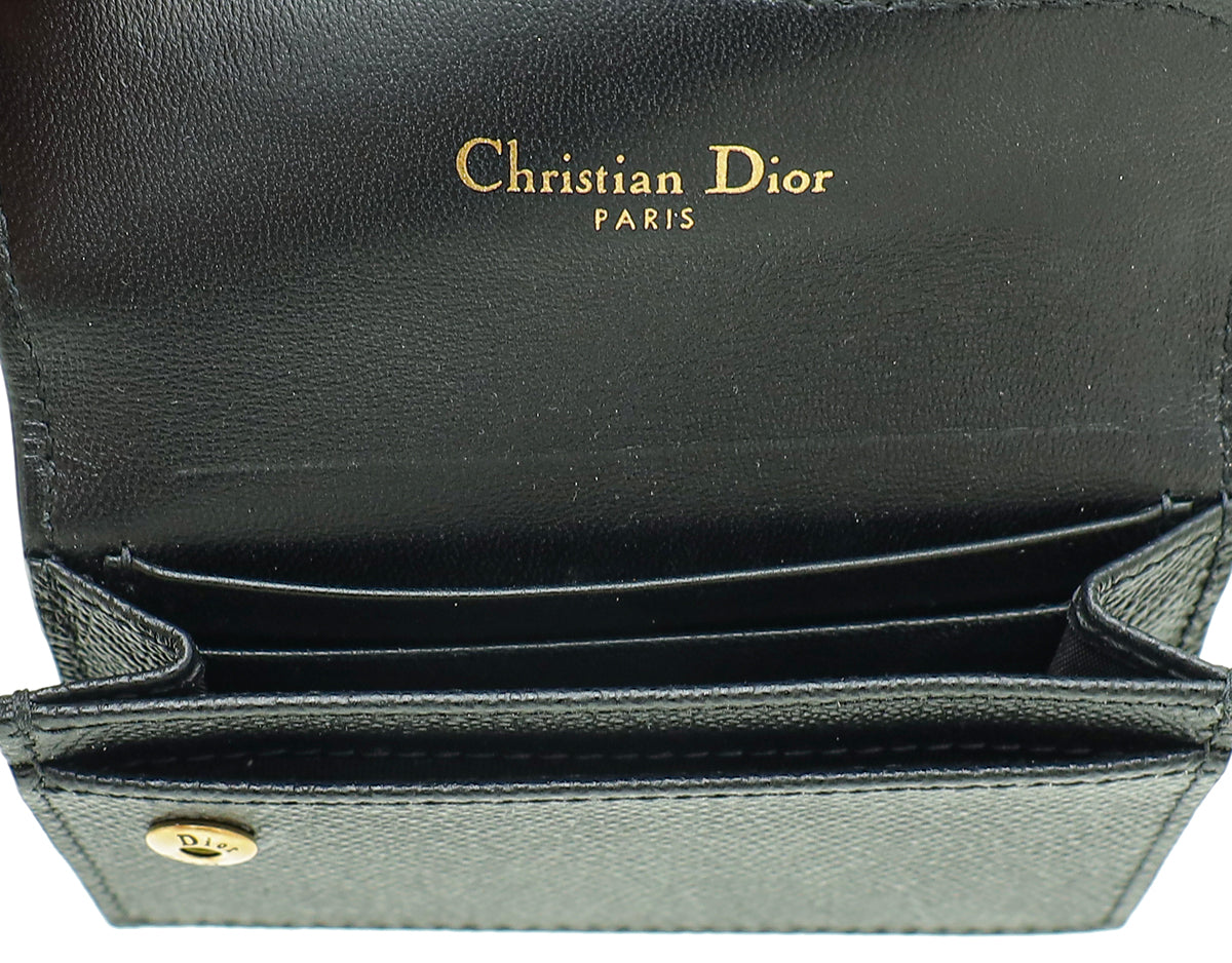 Christian Dior Black Saddle Flap Card Holder