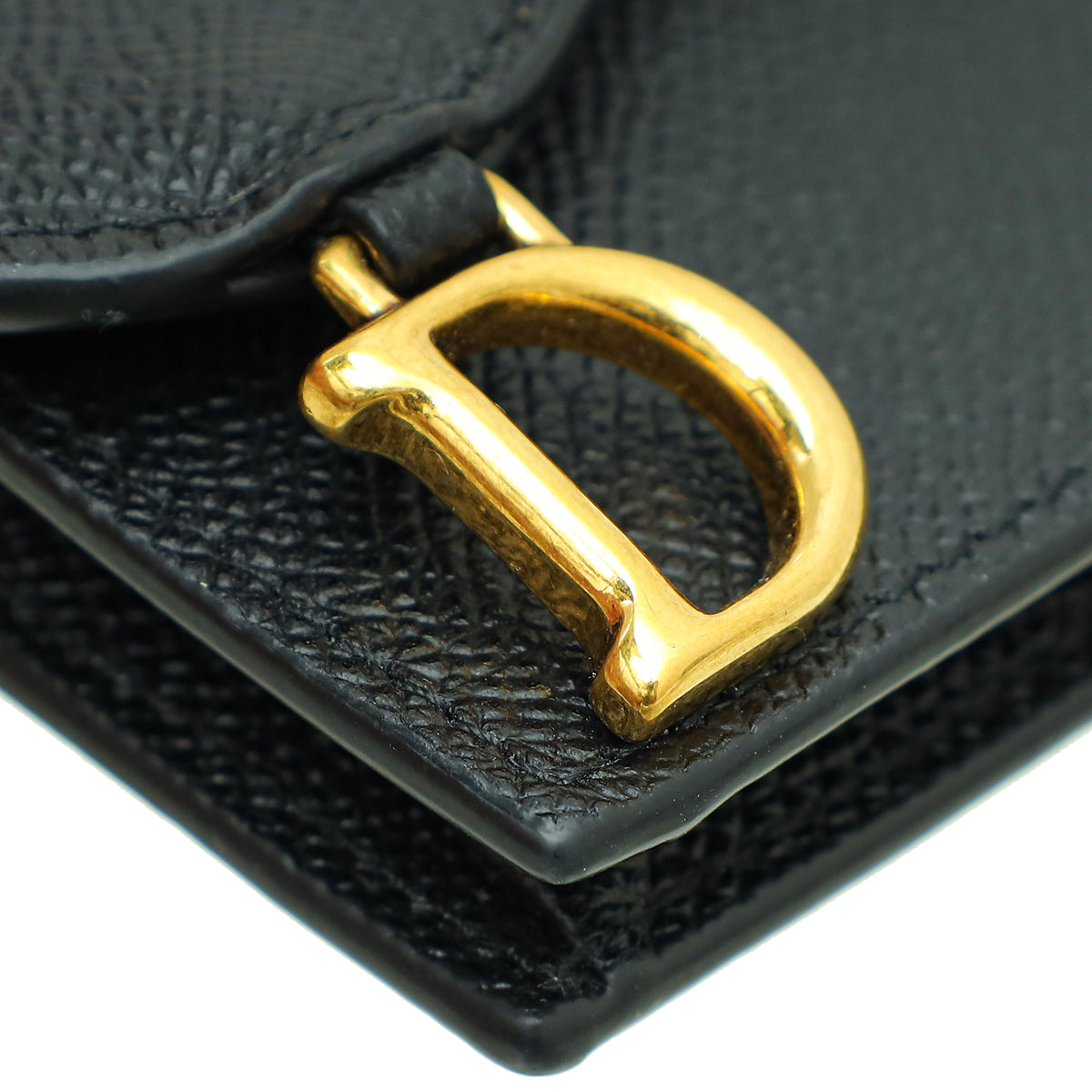 Christian Dior Black Saddle Flap Card Holder