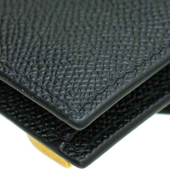 Christian Dior Black Saddle Flap Card Holder