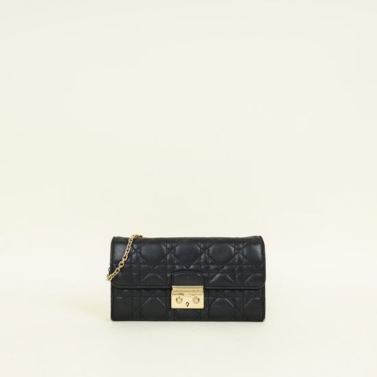 Christian Dior Black Cannage New Lock Wallet