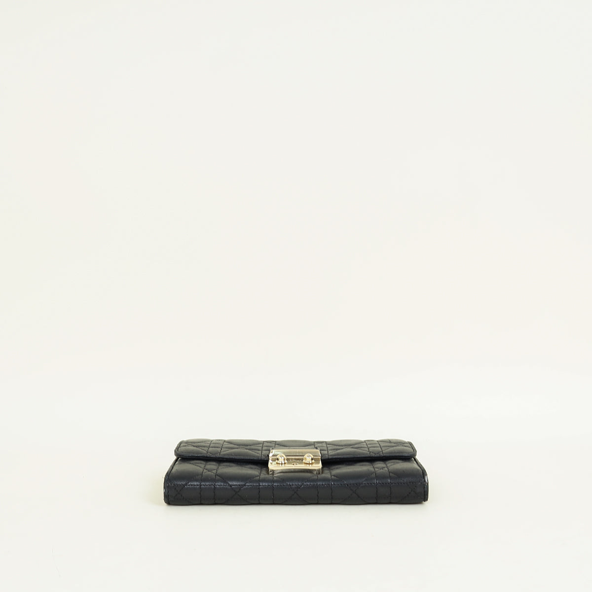 Christian Dior Black Cannage New Lock Wallet