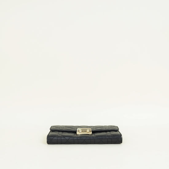 Christian Dior Black Cannage New Lock Wallet