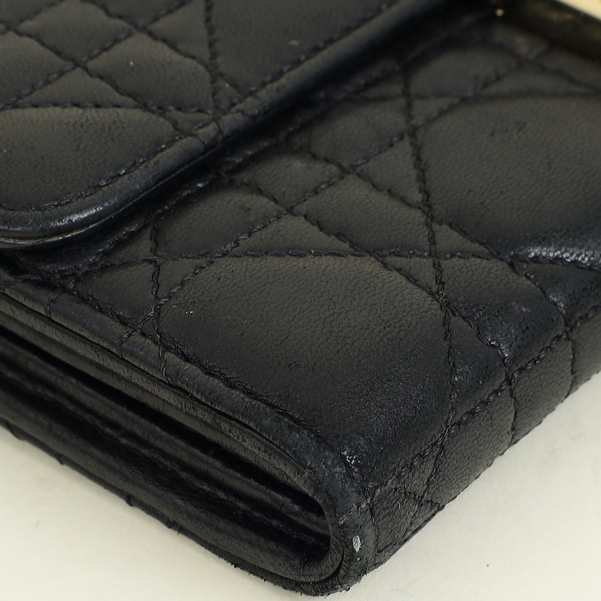 Christian Dior Black Cannage New Lock Wallet