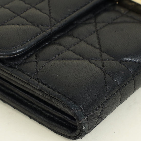 Christian Dior Black Cannage New Lock Wallet
