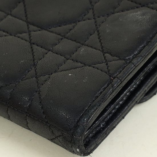 Christian Dior Black Cannage New Lock Wallet