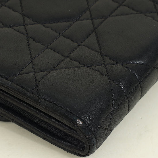 Christian Dior Black Cannage New Lock Wallet
