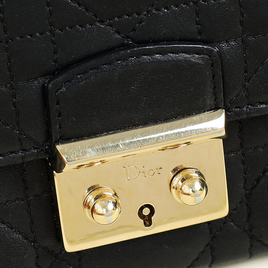 Christian Dior Black Cannage New Lock Wallet