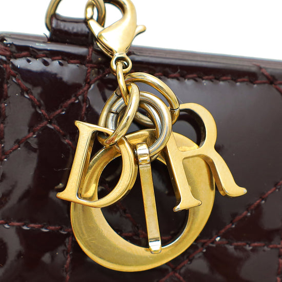 Christian Dior Burgundy Lady Dior 5 Gusset Card Holder