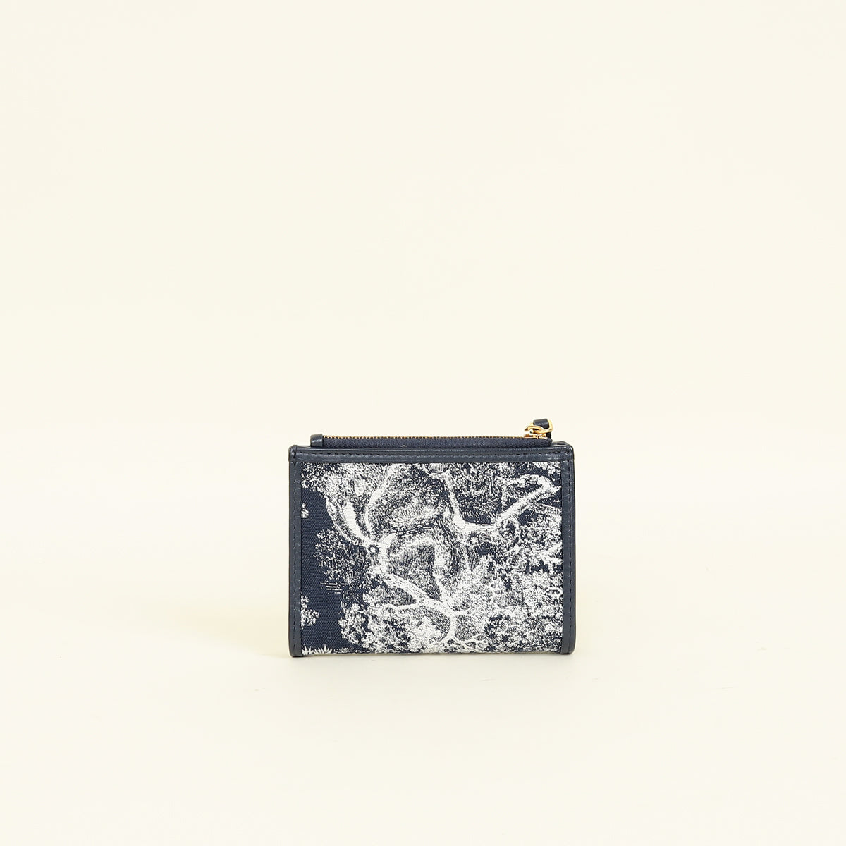 Christian Dior Blue Toile de Jouy Reverse 30 Montaigne Dahlia Wallet