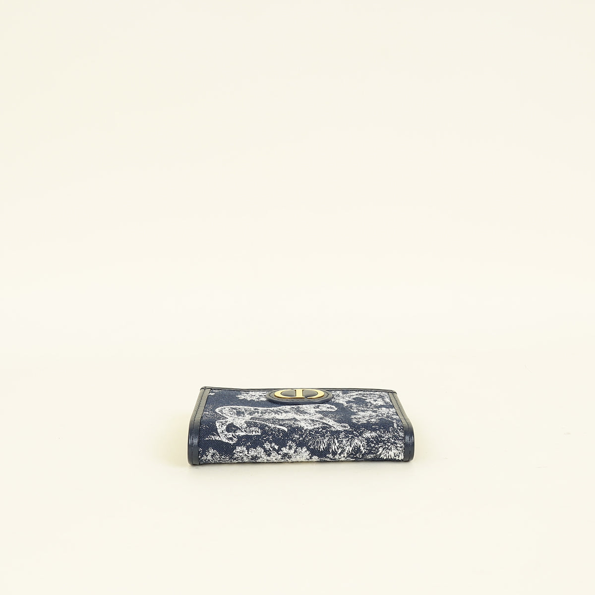 Christian Dior Blue Toile de Jouy Reverse 30 Montaigne Dahlia Wallet