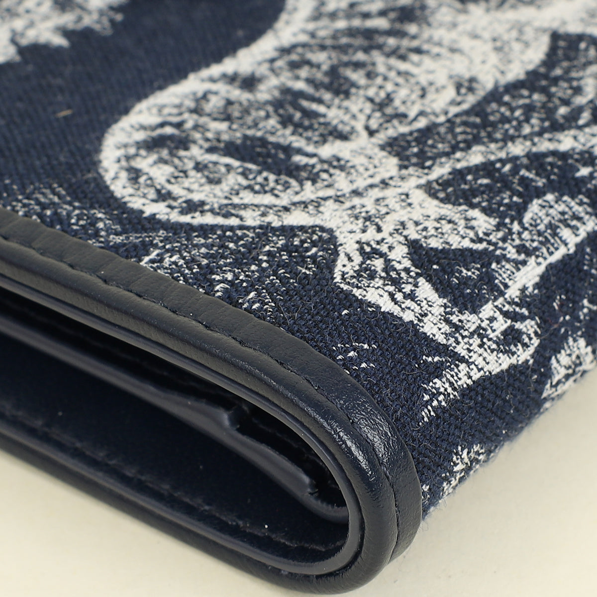 Christian Dior Blue Toile de Jouy Reverse 30 Montaigne Dahlia Wallet