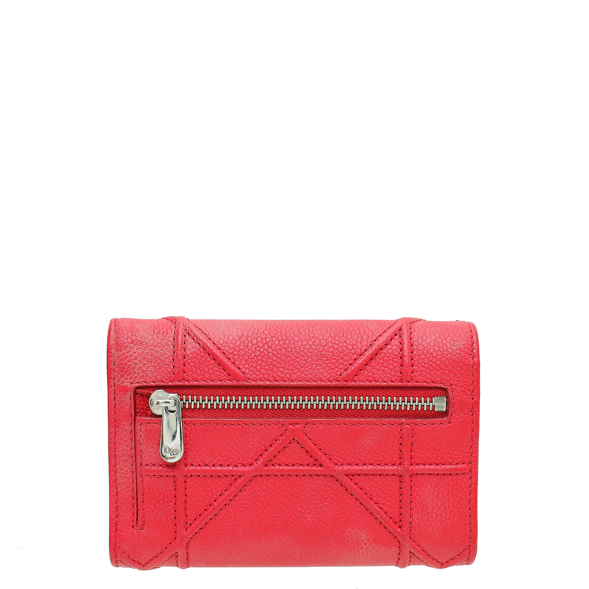 Christian Dior Red Diorama Trifold Wallet-Christian Dior-THE CLOSET
