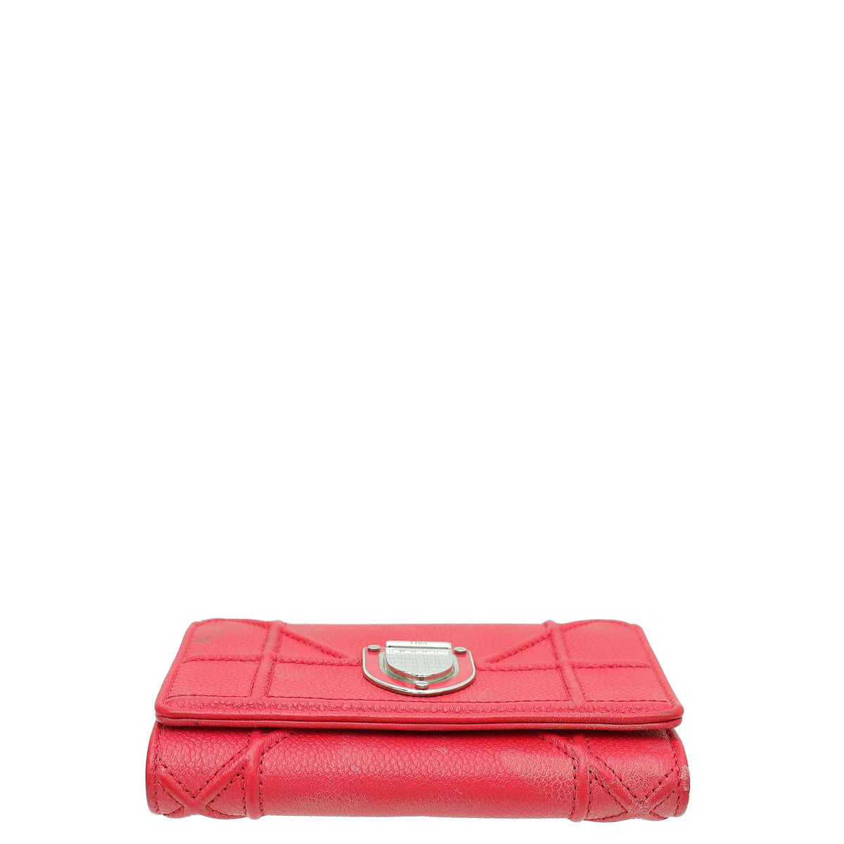 Christian Dior Red Diorama Trifold Wallet