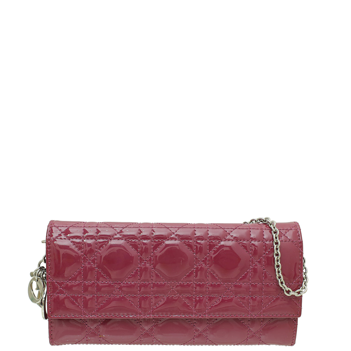 Christian Dior Dark Mauve Lady Dior Chain Wallet-Christian Dior-THE CLOSET