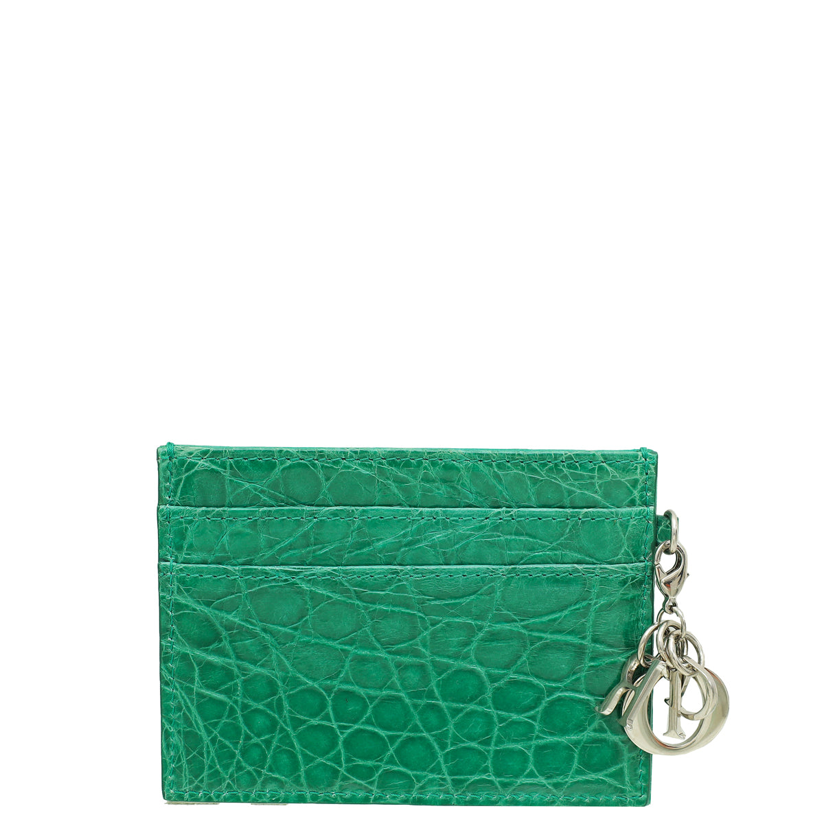 Christian Dior Green Crocodile Embossed Lady Dior Card Holder-Christian Dior-THE CLOSET