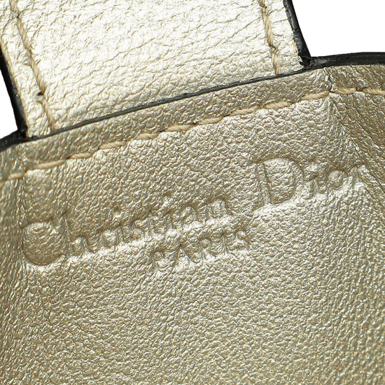 Christian Dior Metallic Champaign Lady Dior 5 Gusset Card Holder