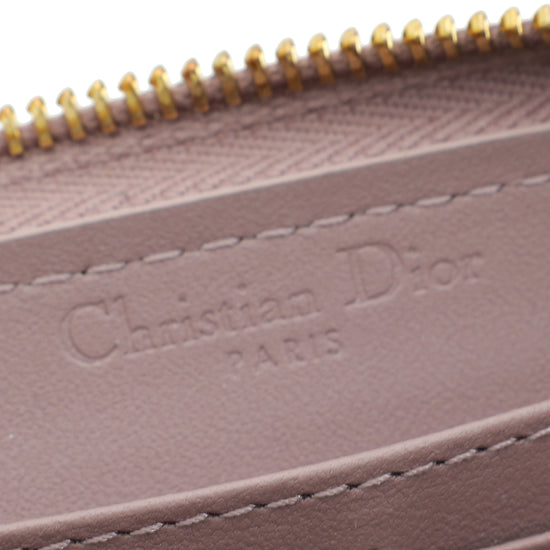 Christian Dior Mauve Lady Dior Cannage Voyageur Wallet