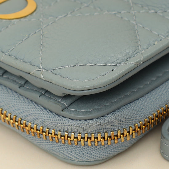 Christian Dior Cloud Blue Caro Scarlet Wallet-Christian Dior-THE CLOSET