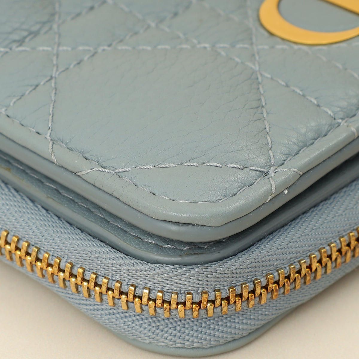 Christian Dior Cloud Blue Caro Scarlet Wallet-Christian Dior-THE CLOSET