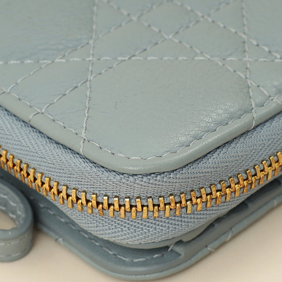 Christian Dior Cloud Blue Caro Scarlet Wallet-Christian Dior-THE CLOSET
