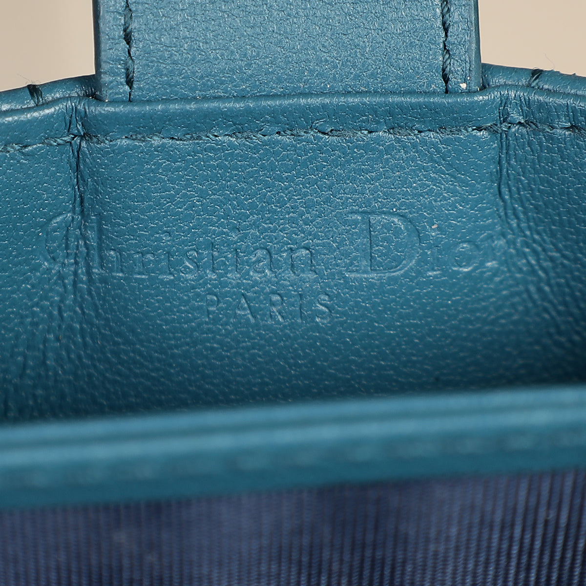 Christian Dior Teal Blue Lady Dior 5-Gusset Card Holder-Christian Dior-THE CLOSET