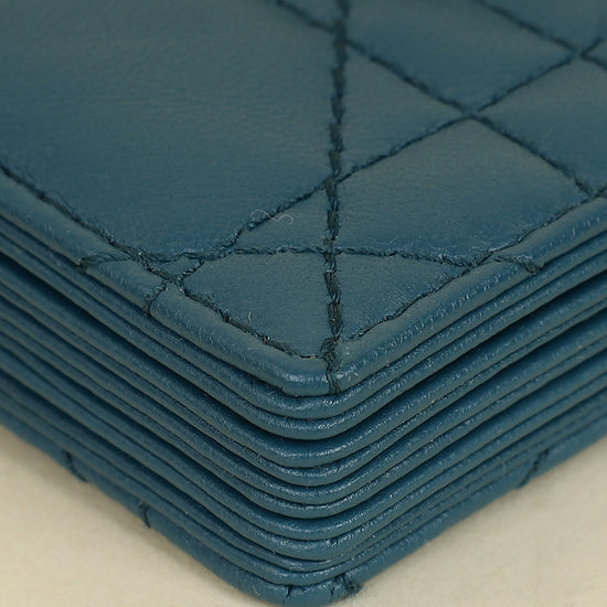 Christian Dior Teal Blue Lady Dior 5-Gusset Card Holder-Christian Dior-THE CLOSET