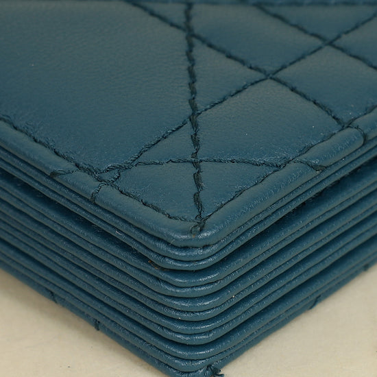 Christian Dior Teal Blue Lady Dior 5-Gusset Card Holder-Christian Dior-THE CLOSET