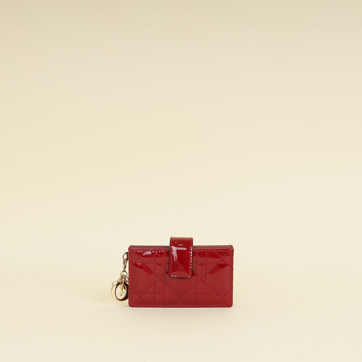 Christian Dior Cherry Red Lady Dior Jasmine Card Holder