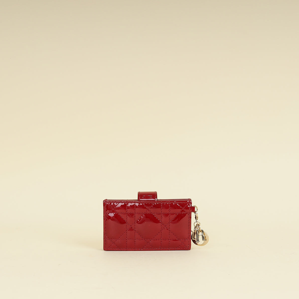 Christian Dior Cherry Red Lady Dior Jasmine Card Holder