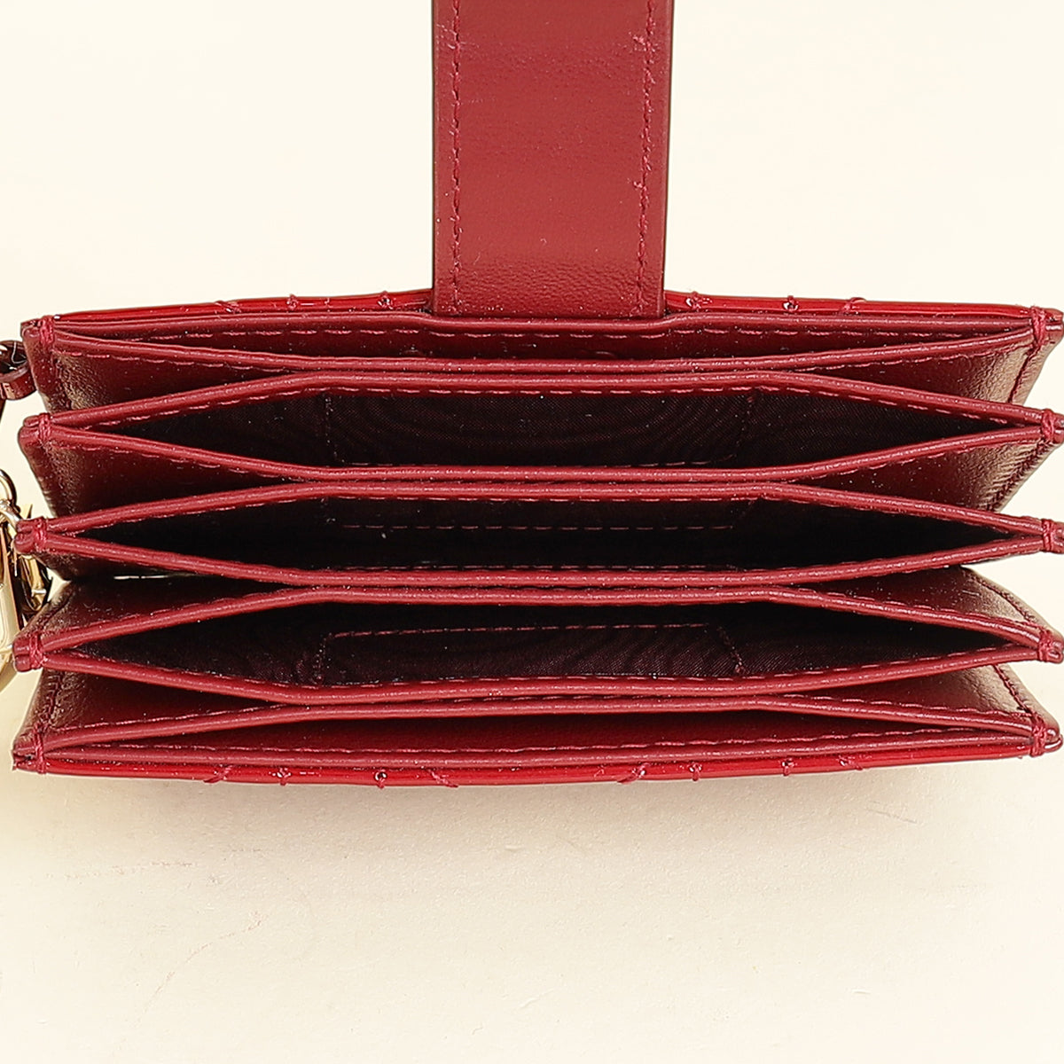 Christian Dior Cherry Red Lady Dior Jasmine Card Holder