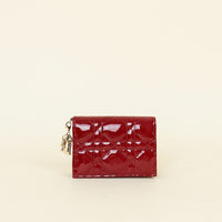 Christian Dior Cherry Red Lady Dior Small Wallet