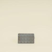 Christian Dior Metallic Asphalt Lady Dior Chain Pouch Clutch