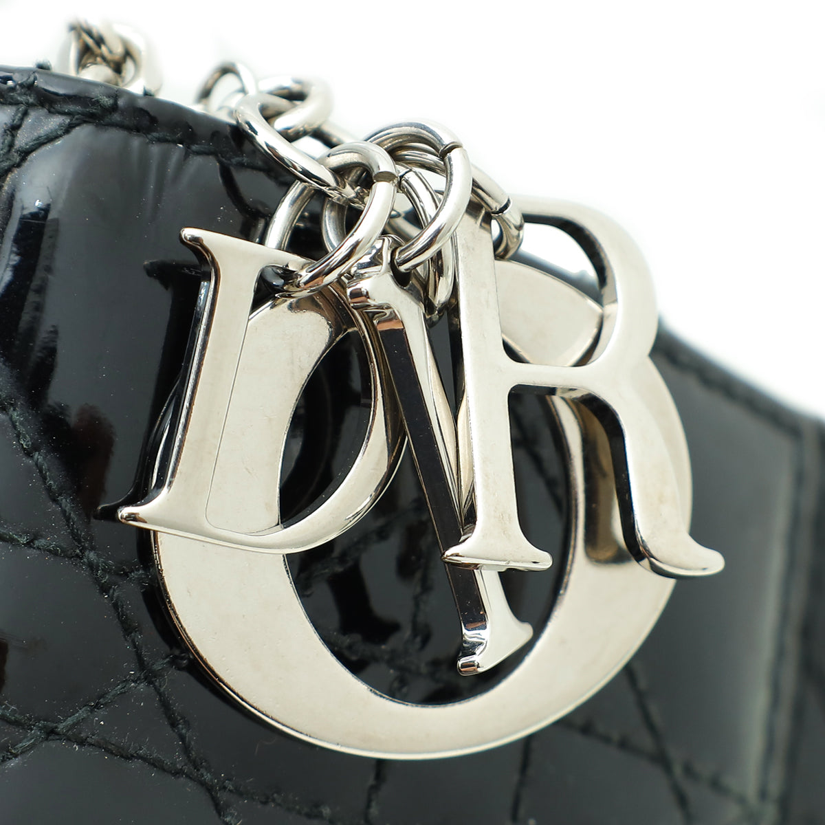 Christian Dior Black Lady Dior Chain Wallet