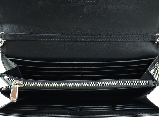 Christian Dior Black Lady Dior Chain Wallet