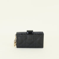 Christian Dior Black Lady Dior 5 Gusset Card Holder