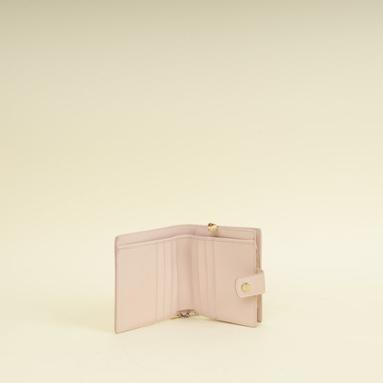 Christian Dior Light Pink Cannage Lady Dior French Wallet