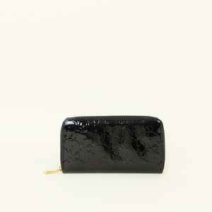 Christian Dior Black Oblique Embossed Zip Around Wallet