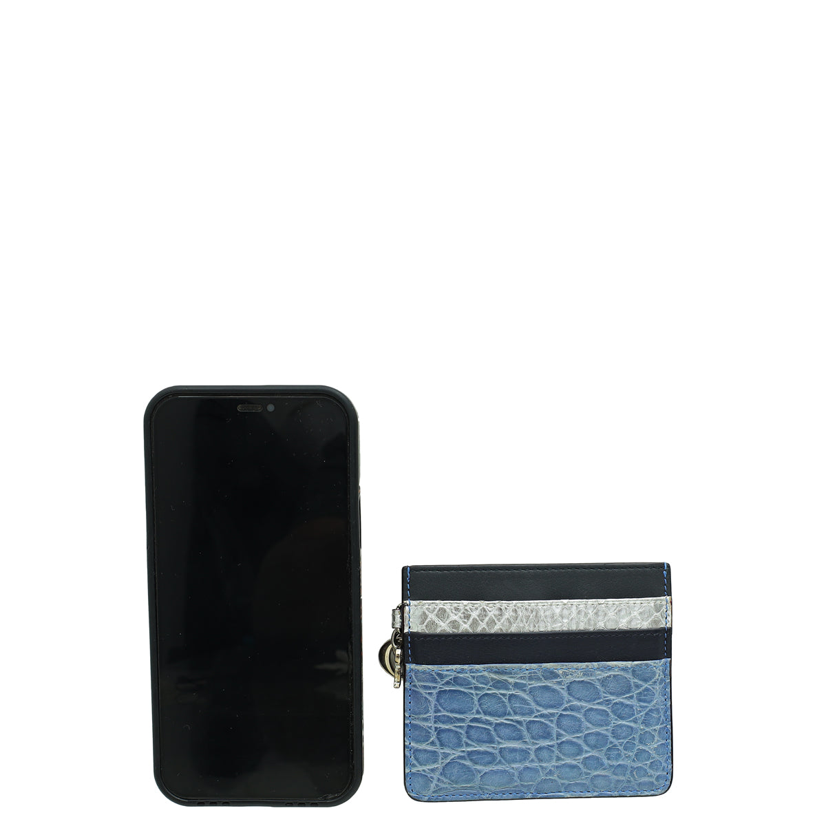 Christian Dior Multicolor Crocodile Python Embossed Lady Dior Card Holder-Christian Dior-THE CLOSET