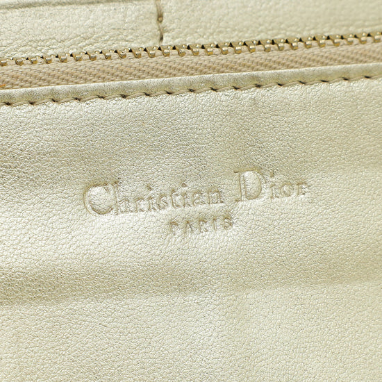 Christian Dior Gold Diorissimo Zip Around Organizer Wallet