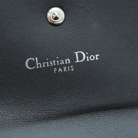 Christian Dior Metallic Silver Micro Cannage Diorama Small Wallet