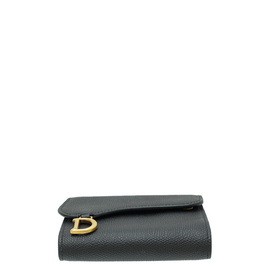 Christian Dior Black Saddle Lotus Wallet