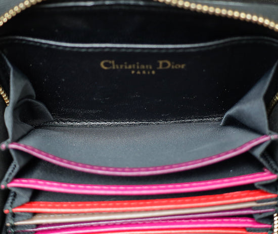 Christian Dior Black Lady Dior Zippy Card Holder