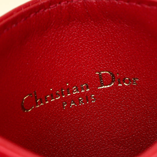 Christian Dior Red Dioramour Dior Caro Freesia Card Holder-Christian Dior-THE CLOSET