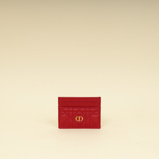 Christian Dior Red Dioramour Dior Caro Freesia Card Holder-Christian Dior-THE CLOSET