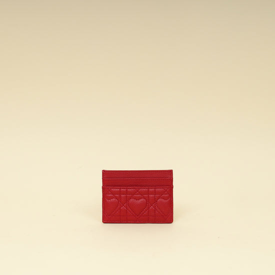 Christian Dior Red Dioramour Dior Caro Freesia Card Holder-Christian Dior-THE CLOSET