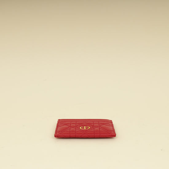 Christian Dior Red Dioramour Dior Caro Freesia Card Holder-Christian Dior-THE CLOSET