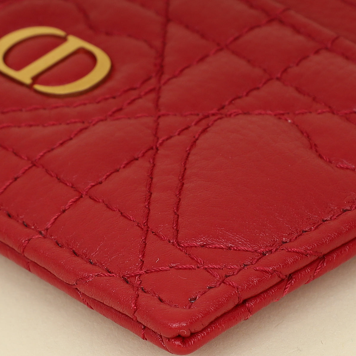 Christian Dior Red Dioramour Dior Caro Freesia Card Holder-Christian Dior-THE CLOSET