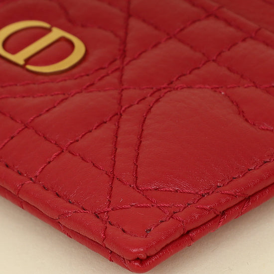 Christian Dior Red Dioramour Dior Caro Freesia Card Holder-Christian Dior-THE CLOSET