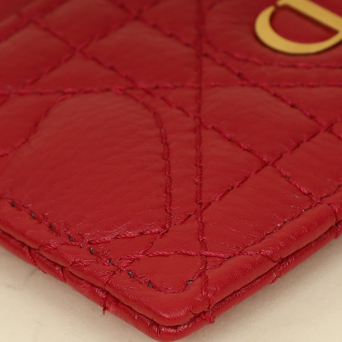 Christian Dior Red Dioramour Dior Caro Freesia Card Holder-Christian Dior-THE CLOSET