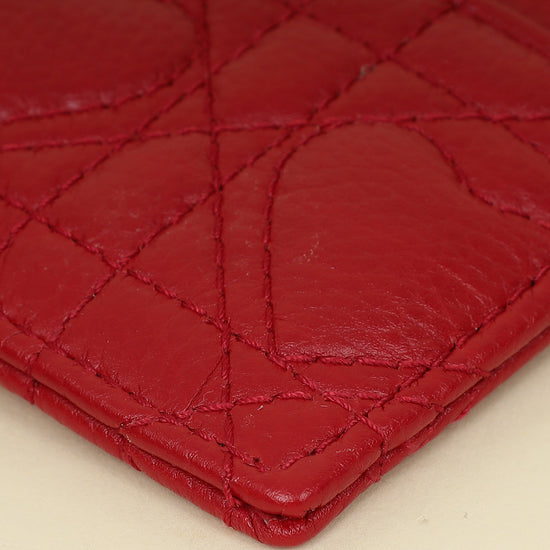Christian Dior Red Dioramour Dior Caro Freesia Card Holder-Christian Dior-THE CLOSET